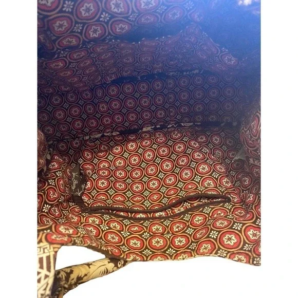 Vera Bradley Imperial Toile Large Hobo Shoulder Bag Brown White Pink Birds - Picture 11 of 16